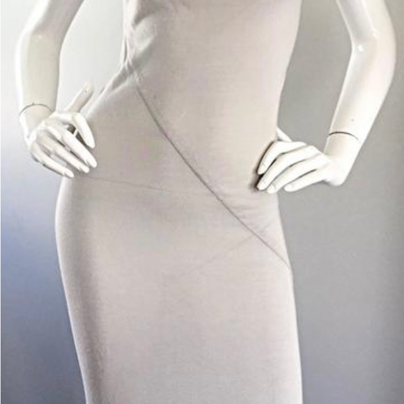 Rick Owens " Vicious " Pearl SS 2014 Ivory Draped Body Con T Shirt Dress - Picture 4 of 8